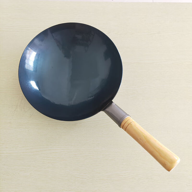 宝宝炒锅 20圆底28cm炒锅不粘锅宝宝单人小铁锅家用燃气灶适用熟铁