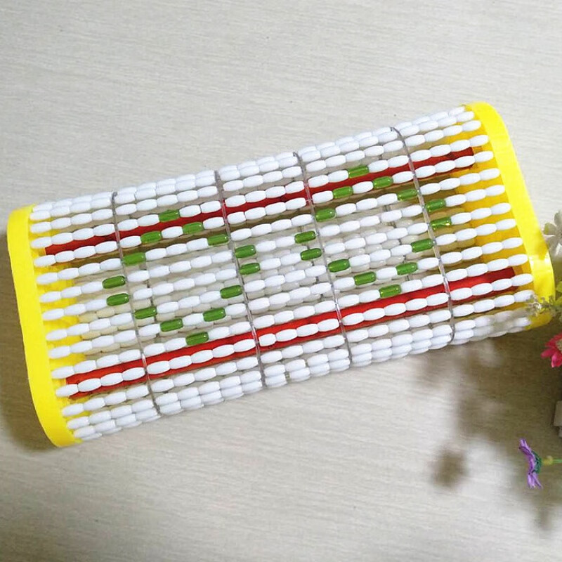 陶瓷珠子空心枕竹藤枕头空心枕夏天麻将凉枕头汗蒸房用枕 1个装 枕 1