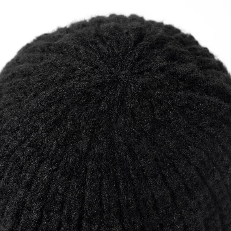 达芬奇密码秋冬保暖纯色针织毛线帽女士帽子防寒防风 黑色