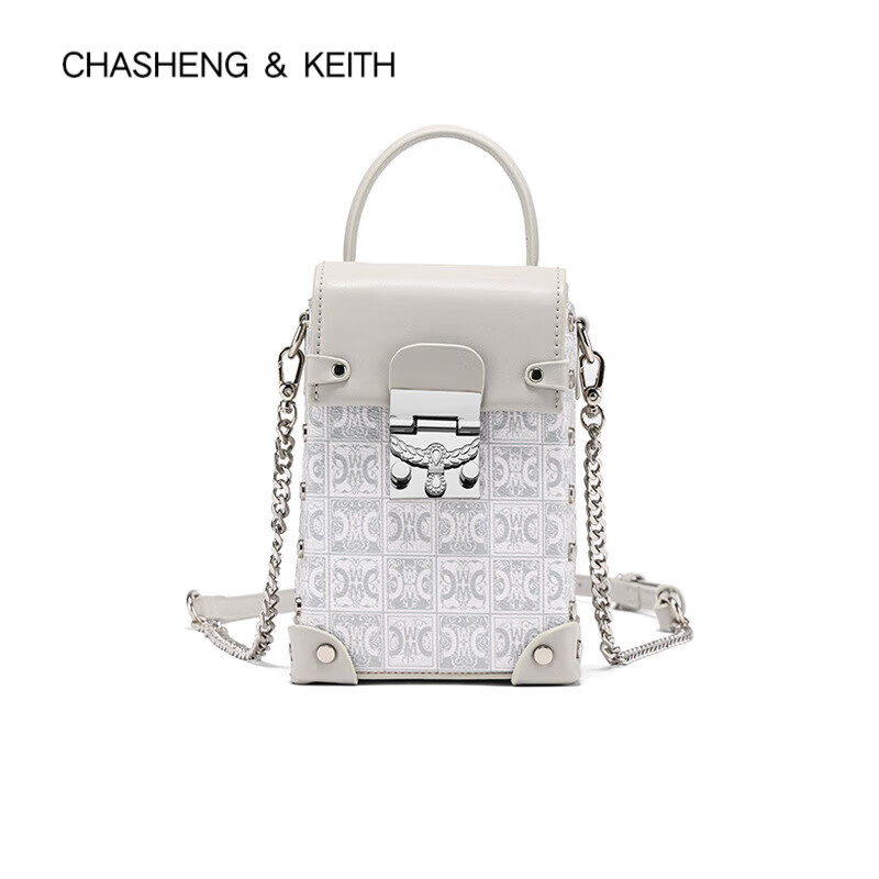 &keith新品包小方包女斜挎感2024新款潮小包包女士面料手机包 灰色