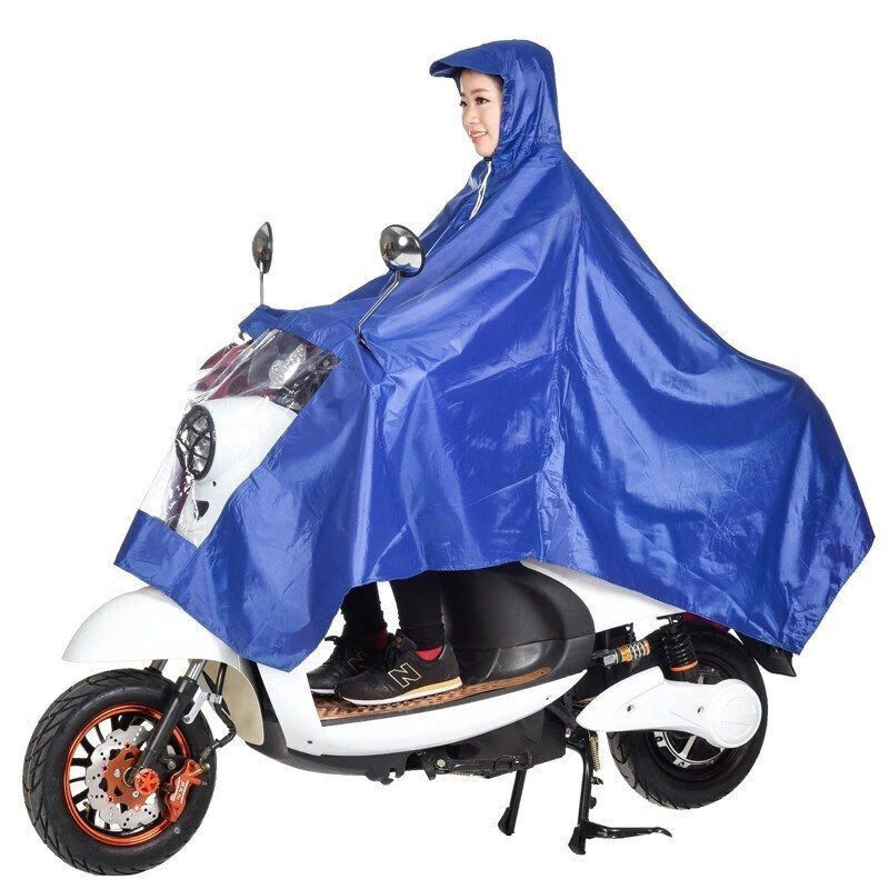 雨衣电动车雨衣电动车雨披摩托车雨衣成人雨衣 宝蓝色-普通款单人雨披 3XL