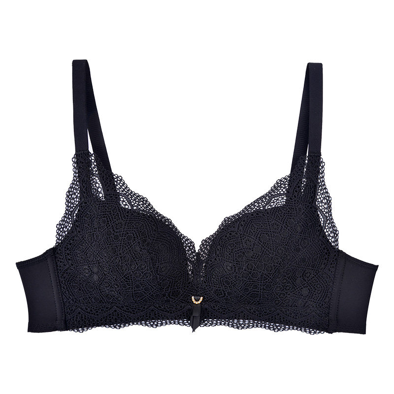 好波新品小胸聚拢神杯轻薄无钢圈柔软性感蕾丝文胸轻盈透气hw2130