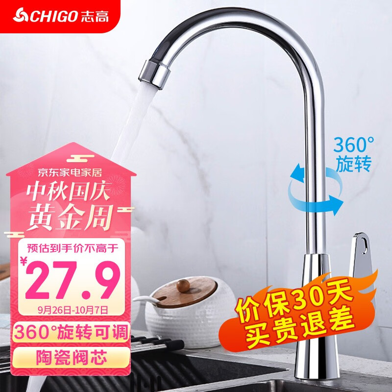 志高（CHIGO）厨房水龙头单冷龙头360°自由旋转洗菜盆脸盆台盆卫生间洗衣机龙头 用户热推+银色水龙头ZG-KBD001怎么看?