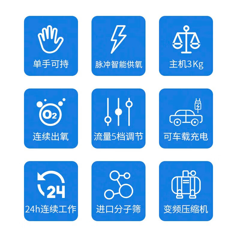 捷健家用制氧机充电旅行便携式制老人吸氧机家用氧气机随身户外高原车载吸氧仪 YK1001BX(连续款） 持续款