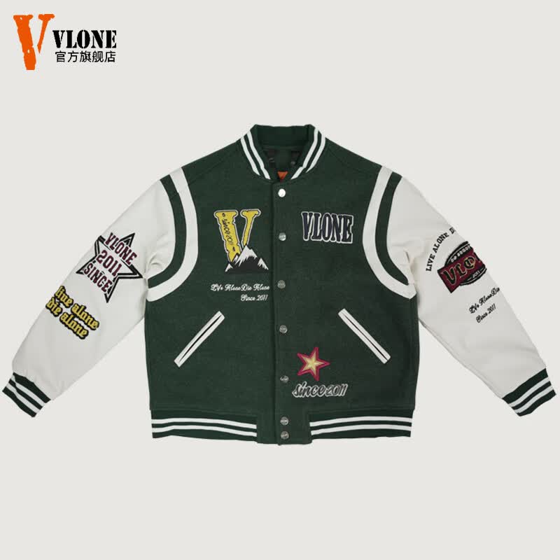 VLONE�����桿�ﶬ����������¿���ʽ���Ŵ���Ӻ�ƴ�Ӽп������п��� ī��ɫ ���� XL