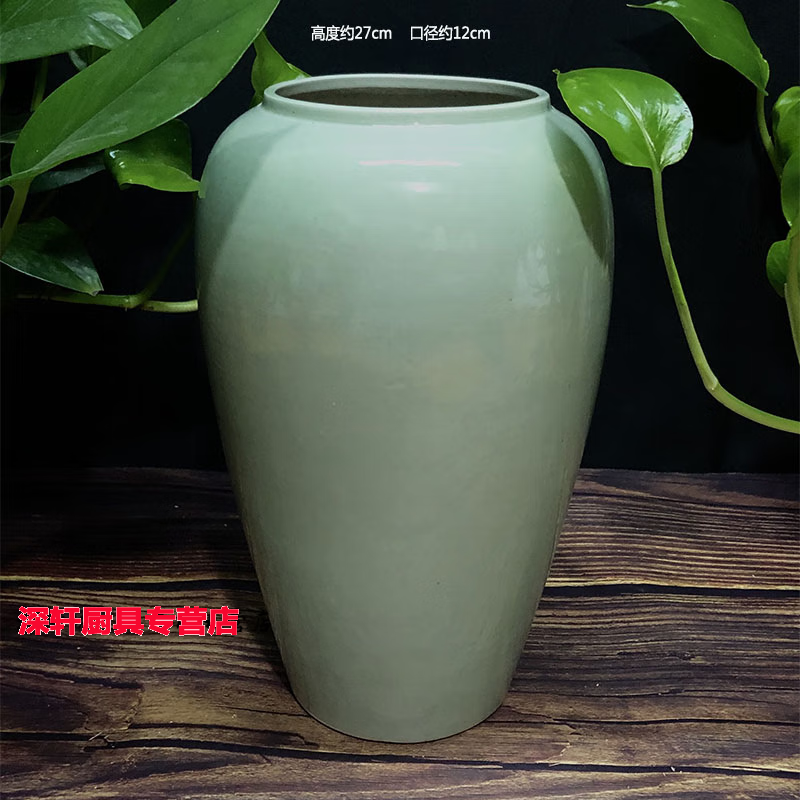 三角梅專用花盆景德鎮(zhèn)多肉綠植三角梅老樁大口徑透氣個(gè)性創(chuàng)意的 淺綠色 小微瑕有孔 0cm 粗陶