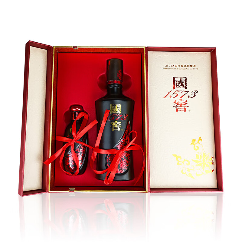 国窖1573浓香型白酒52度2012年500ml+100ml 两瓶君雅礼盒送礼收藏
