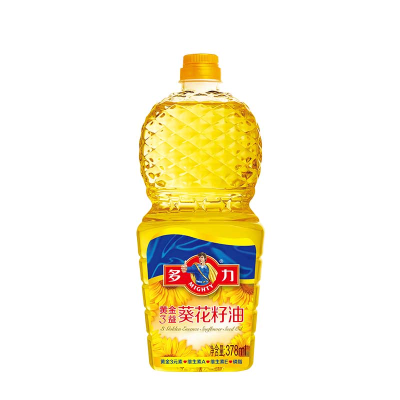 多力黄金3益葵花籽油378ml物理压榨食用油