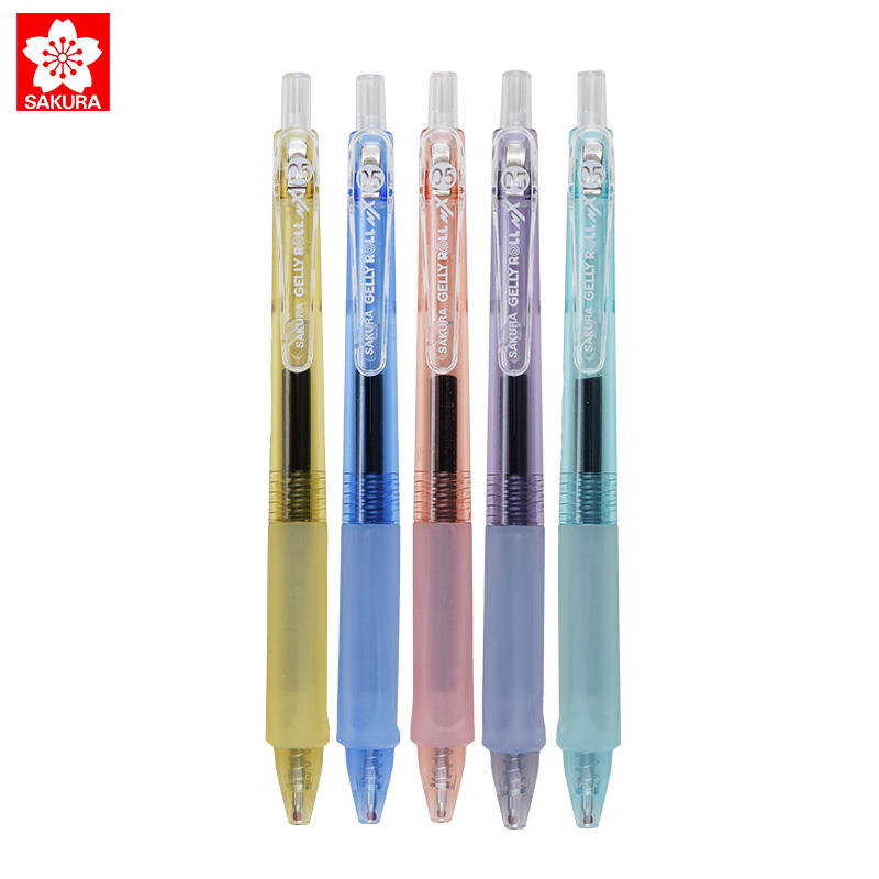 樱花（SAKURA）按动式中性笔0.5mm 活力果果系列马卡龙五色套装 签字笔水笔学生文具 5支套装