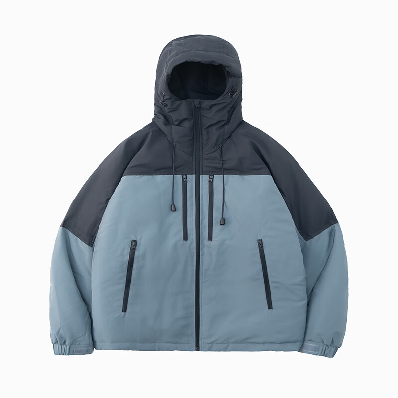 熊猫·本（ben.panda）日系百搭秋冬保暖连帽羽绒服工装加厚休闲外套情侣 黑蓝色 XL