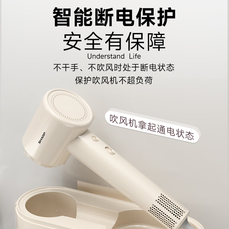 夏普三八节女生礼物家用吹风机烘手机吹风机高速吹风正负离子大功率速干电吹风 离子群大风力不伤发 【旗舰款】烘手吹发两用款IB-SP36C-C