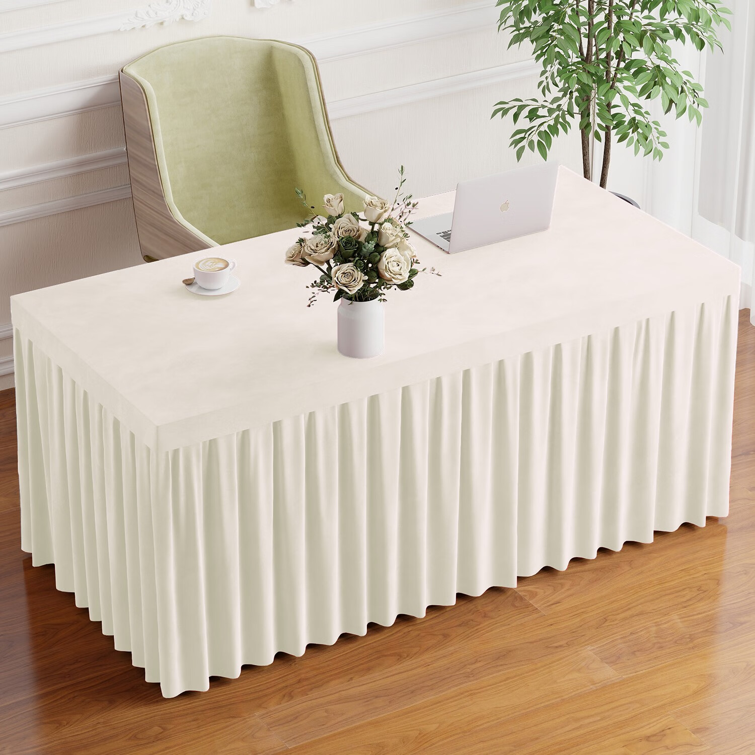 会议桌桌布绒布高端商务酒店展会加厚可定制长方形长条桌套罩桌裙