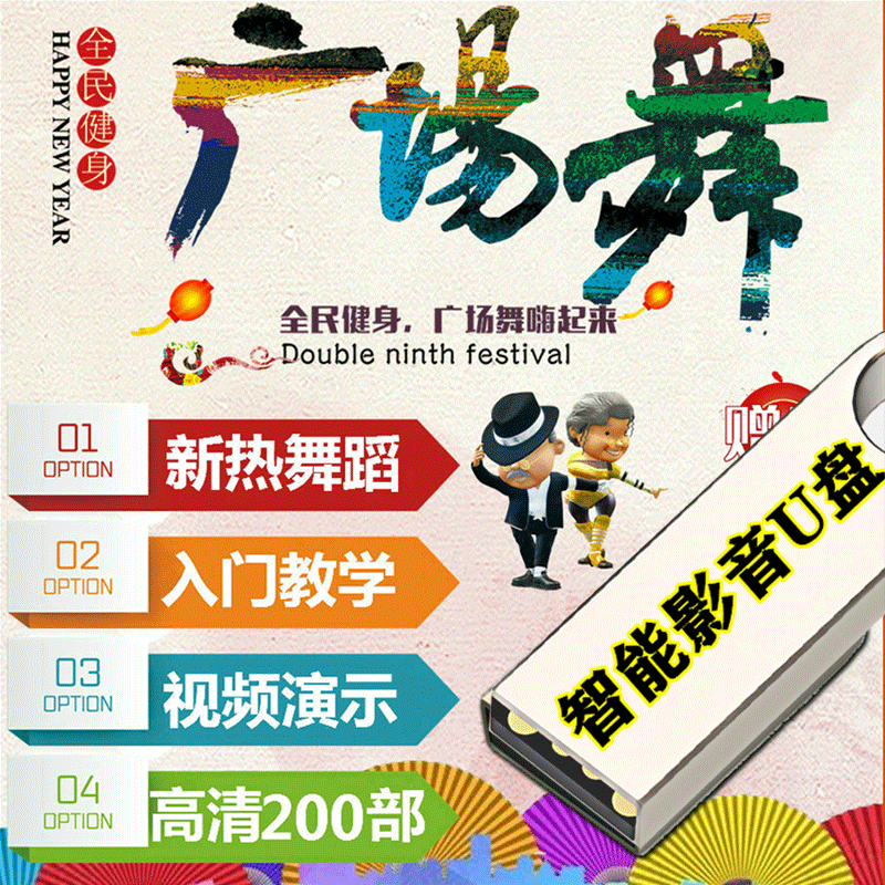 糖豆广场舞u盘分解动作教学练习广场舞蹈快慢速口令健身运动健身操