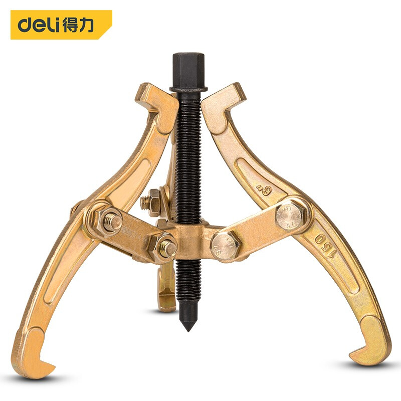得力(deli)三爪拉马器万能轴承取出拆卸工具三角拉玛小型拔轮拆多功能