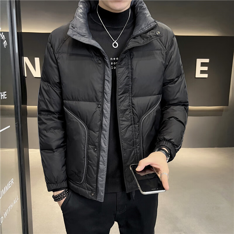 梦娇轻奢男装 羽绒服男冬装新款男士流行时尚立领加厚服韩版时尚宽松