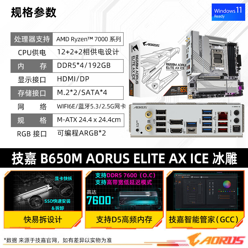 技嘉 B650M AORUS ELITE AX ICE WIFI 图 3