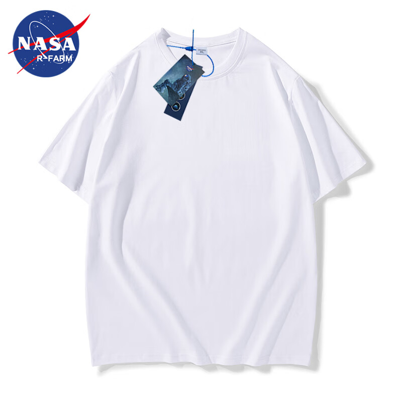 NASAR-FARM纯棉短袖T恤春夏男女同款青少年休闲百搭通勤纯色打底衫 DT-05-白色 XL（130-145斤）