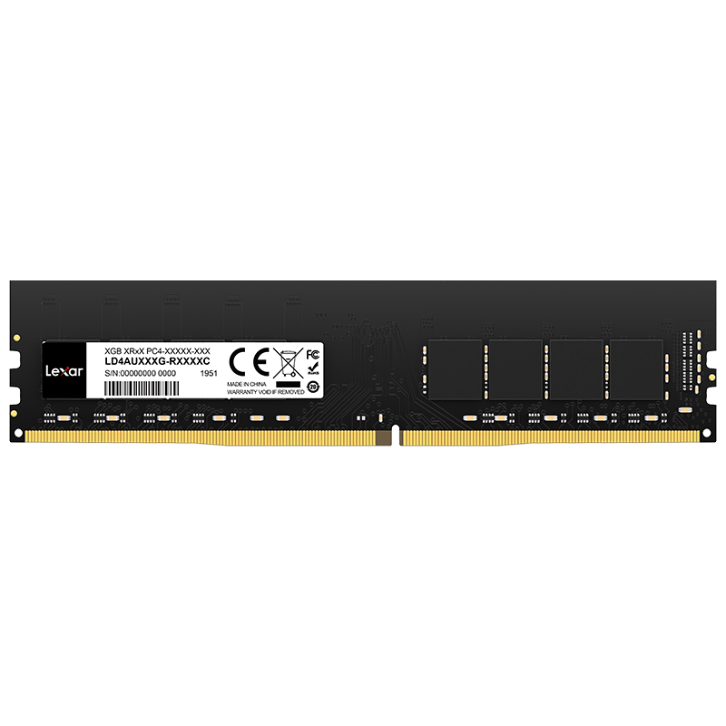 Lexar 雷克沙 DDR4 3200MHz 台式机内存 普条 黑色 16GB LD4AU032G-H3200