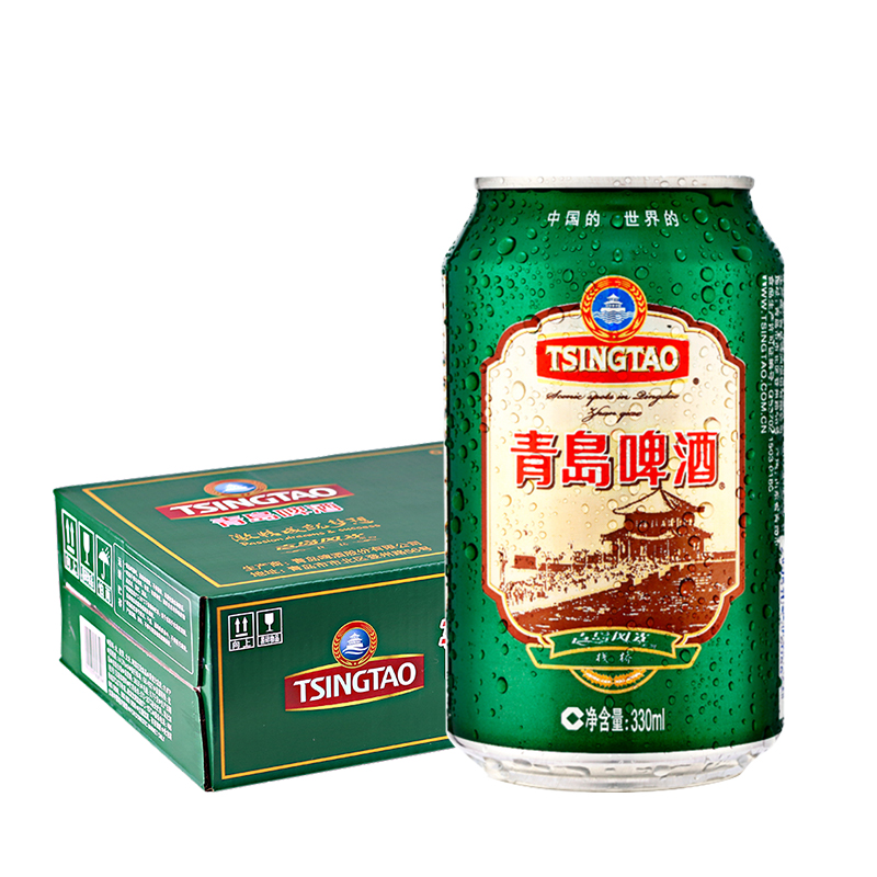 青岛啤酒（Tsingtao）栈桥风光系列330ml*24听装整箱 青岛啤酒博物馆同款