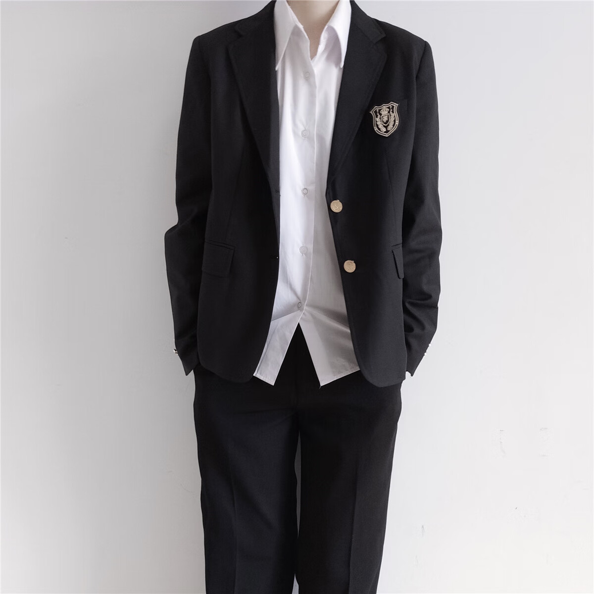 路晓梵男士小西装套装外套dk男生基础款白衬衫学生学院风毕业班服jk