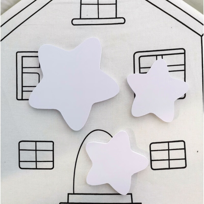 屋顶装饰遮丑室天花板小云朵彩虹墙面装饰贴墙贴体 白色星星套装(3个)