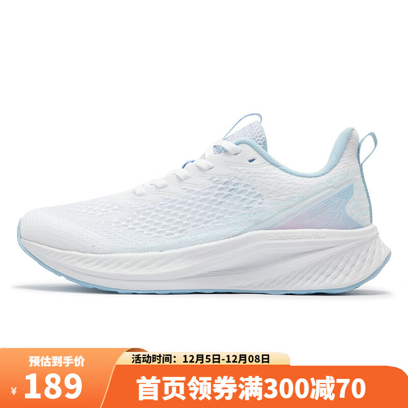 0跑步鞋2024年夏季新款网面透气跑鞋舒适减震运动鞋女 361度白/白皙粉