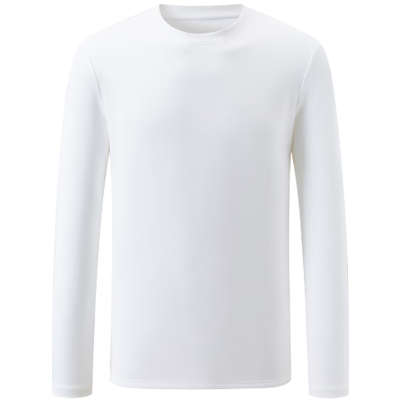 拇指白小T2025秋冬李小冉加绒长袖T恤男亲肤打底衫保暖加厚单穿内搭白T上衣 男款-墨黑 2XL