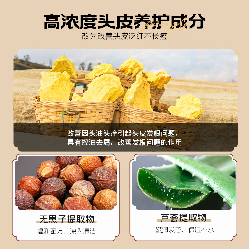 三个魔发匠硫磺洗发水头皮止痒洗头水补水控油蓬松去屑洗发乳男女 去屑止痒硫磺洗发水 350ml*1瓶