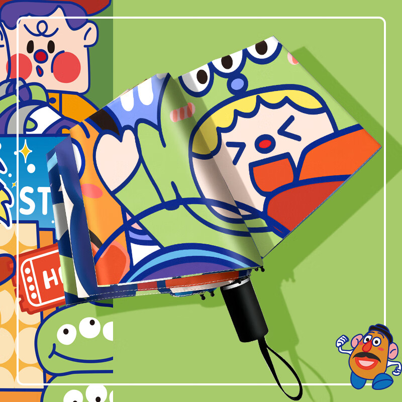 自动雨伞女晴雨两用结实耐用男生潮卡通图案 巴斯光年-三折手动