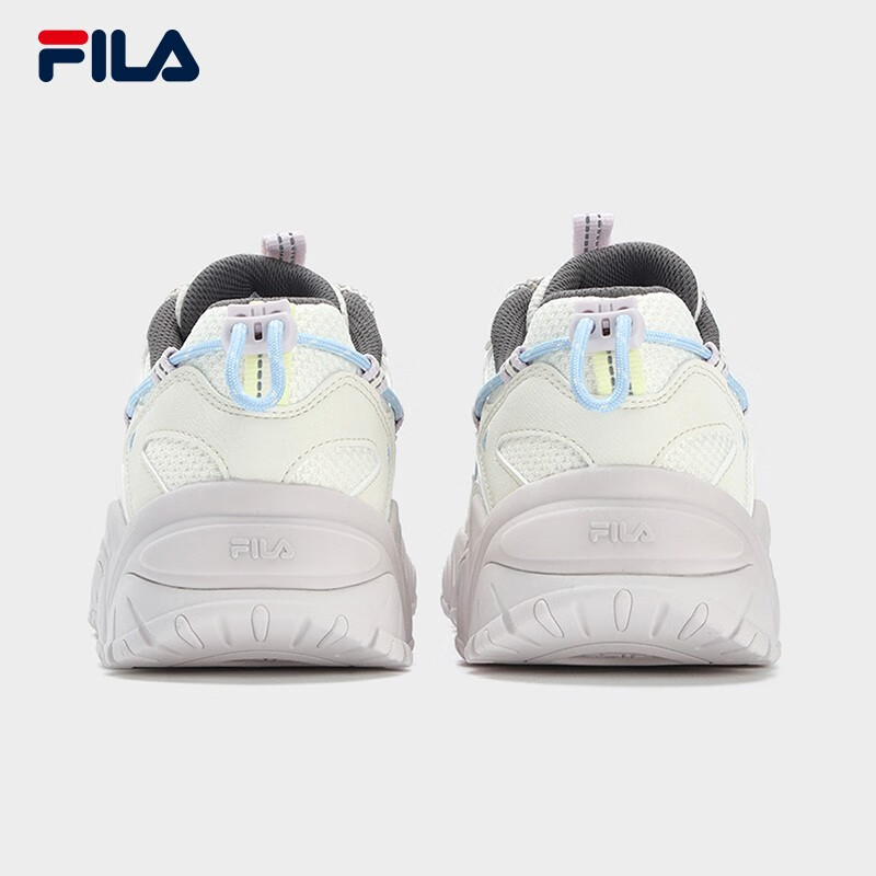 斐乐(FILA)猫爪4代女鞋复古运动鞋老爹鞋新款轻便透气休闲鞋 奶白/丁香灰-GD 37.5