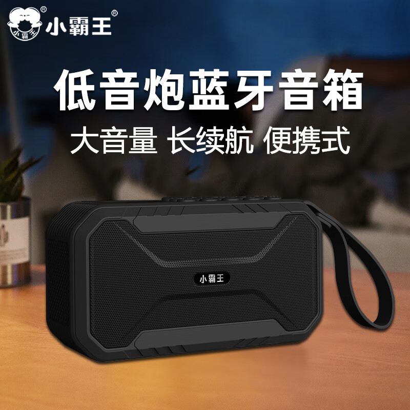 小霸王 音响 d100小型蓝牙音箱低音炮大音量收音机户外便携式插卡广场