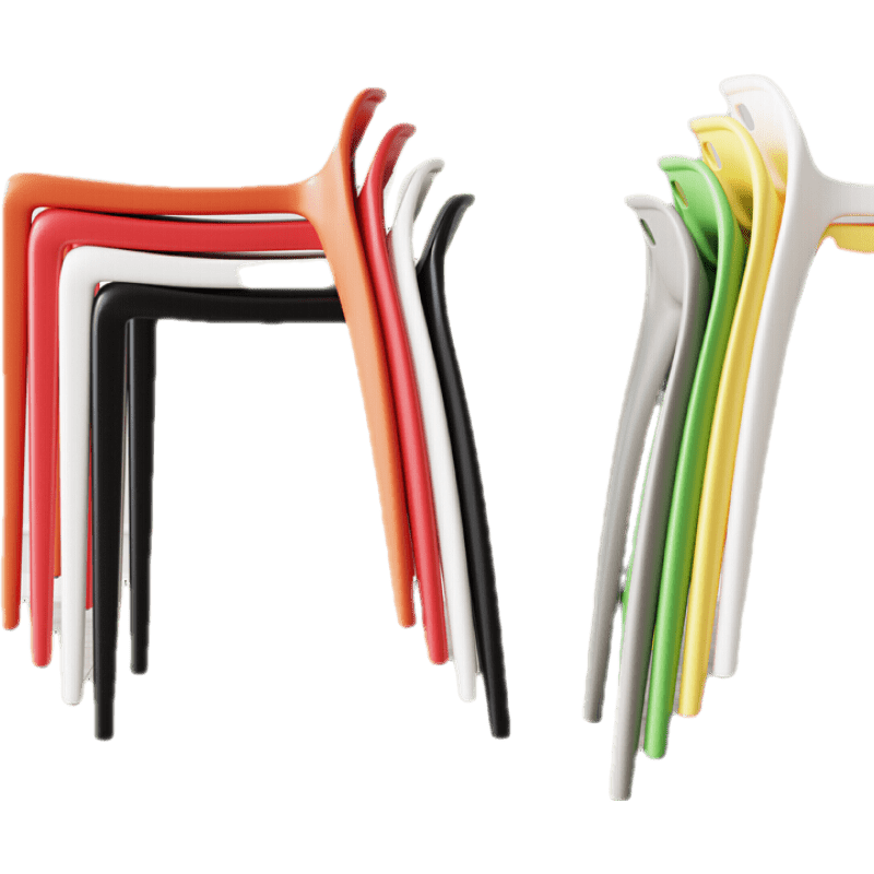 欣奢 凳子 时尚塑料凳子北欧餐椅家用加厚餐厅吃饭高凳简约现代板凳小凳子 白色 加厚马鞍凳