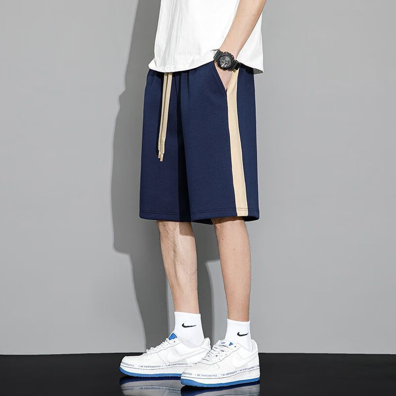 tnwtyo夏季男士美式抽绳五分裤短卫裤侧边撞色重磅短裤男生夏季潮牌