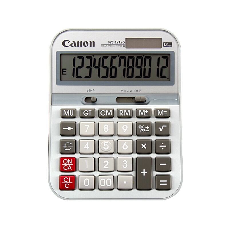 佳能canon ws-1212g 台式会计出纳财务计算器12位数太阳能电子商务