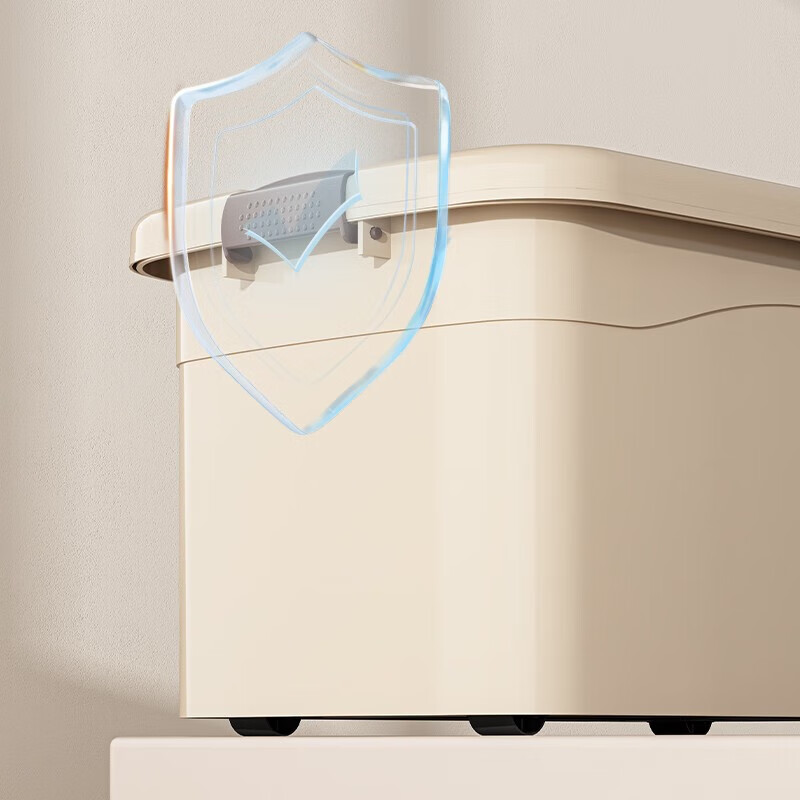 纳鸣收纳箱家用车用衣服玩具零食后备整理箱塑料储物箱子 奶油白大号3个装