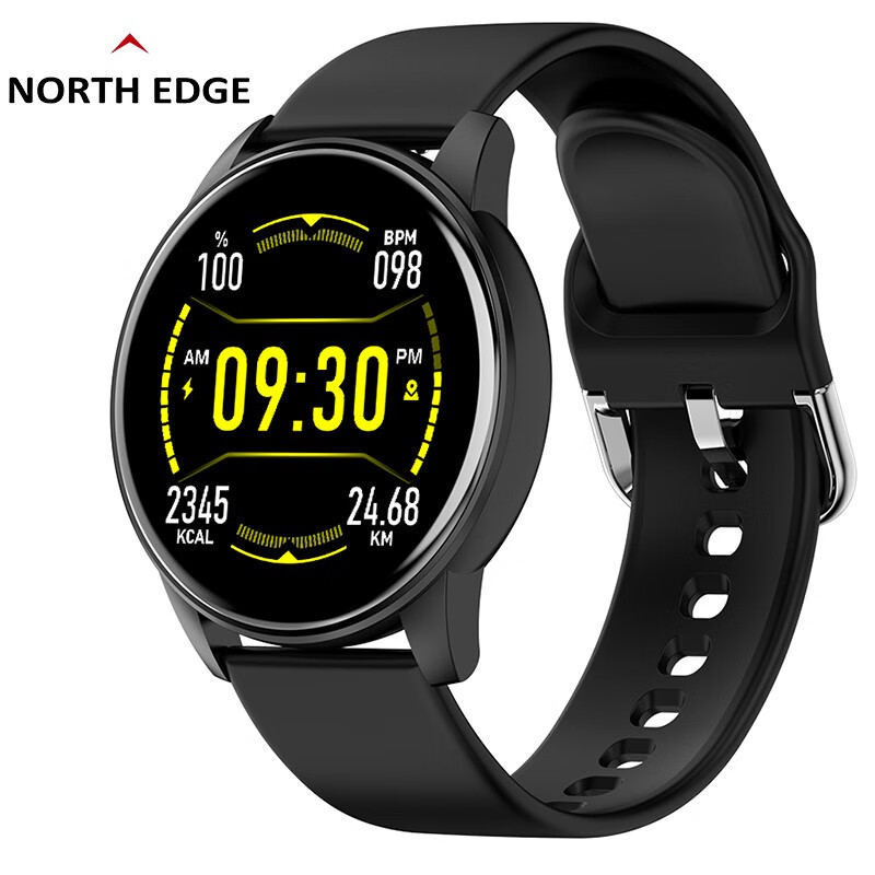 NORTH EDGE 智能户外运动手表男士情侣心率血压睡眠监测计步卡路里触屏多功能腕表 NL01-S黑色使用感如何?