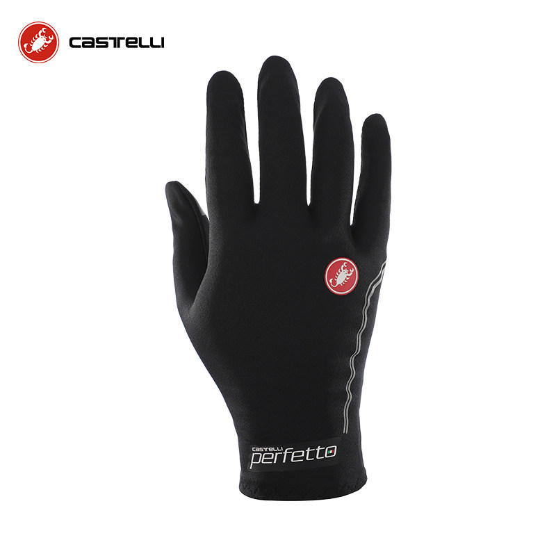 castelli蝎子骑行手套男款秋冬减震防滑防风保暖自行车长指手套4519522 010黑色 S