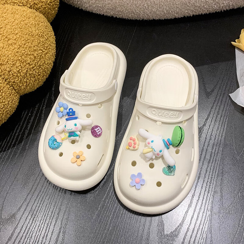 ebruk mare洞洞鞋女款卡通小狗2024春夏外穿防滑女士包头沙滩情侣男女