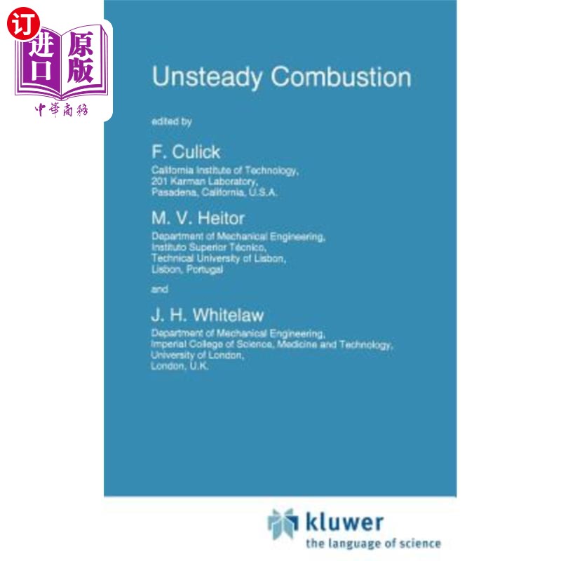 海外直订unsteady combustion 不稳定燃烧