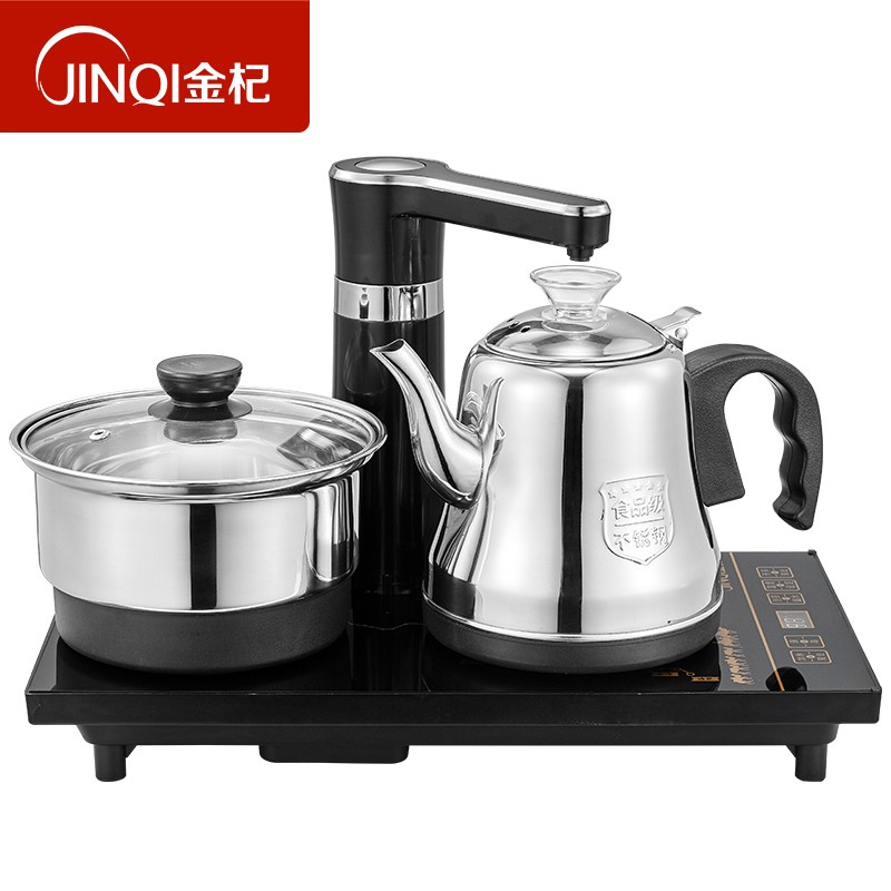 金杞（JINQI）整套茶具半自动上水电热水壶加水电茶壶抽水器烧水壶不锈钢消毒茶炉 X29消毒款-黑色