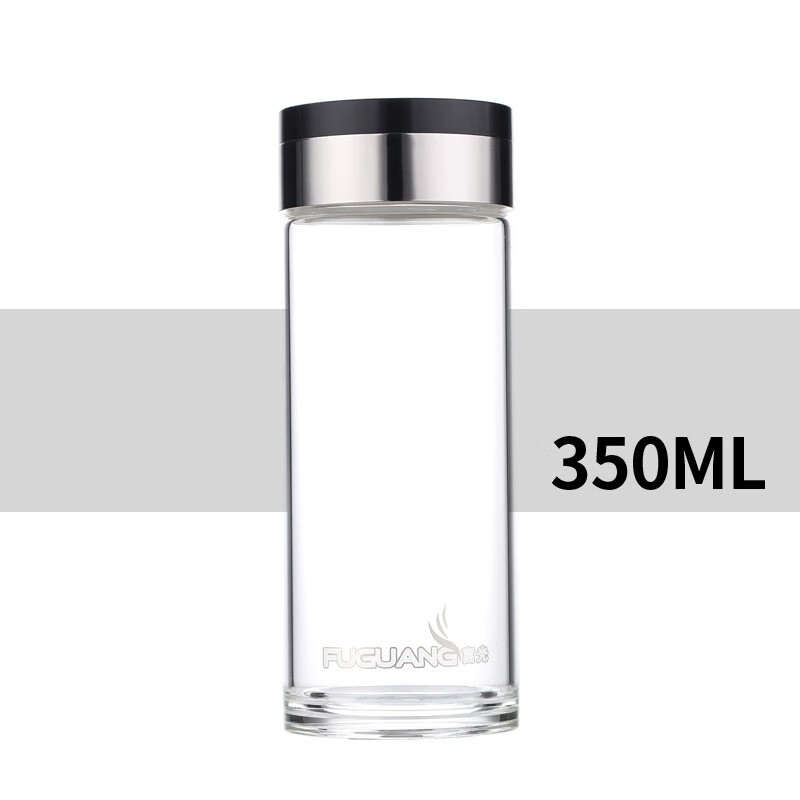 富光单层玻璃杯泡茶缸子车载家用透明圆形带盖防漏男女