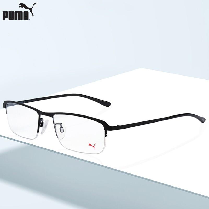 彪马(PUMA)眼镜男 镜架 眼镜透明镜片黑色眼镜框PE0062OJIN 001 55mm