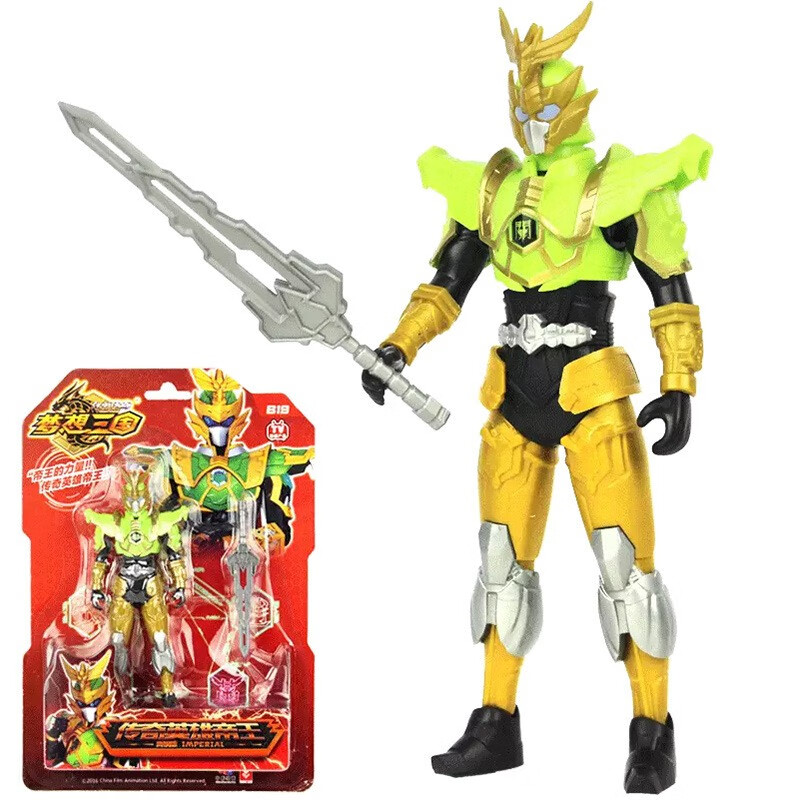 卡盟文创梦想三国关羽张飞赵云青铜版传奇英雄帝王模型可动公仔玩具