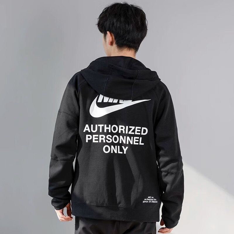 外套男装春秋冬季新款bigswoosh运动服休闲连帽梭织夹克