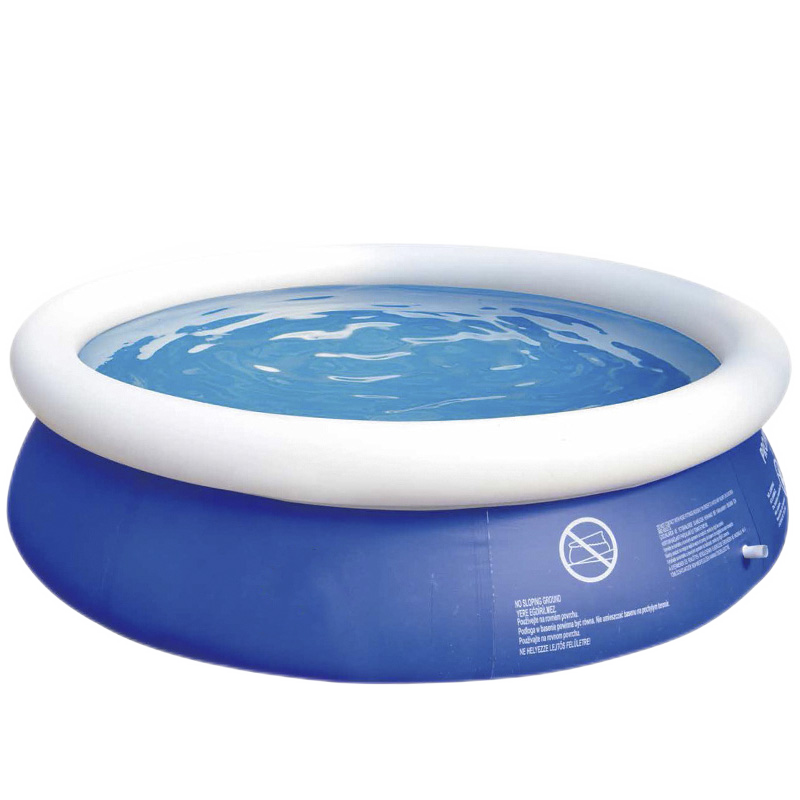 倍护婴儿童充气游泳池戏水池大型圆形户外家庭直径240cm高63cm送充气泵 蓝白圆形水池 （1-5人  240*63cm）