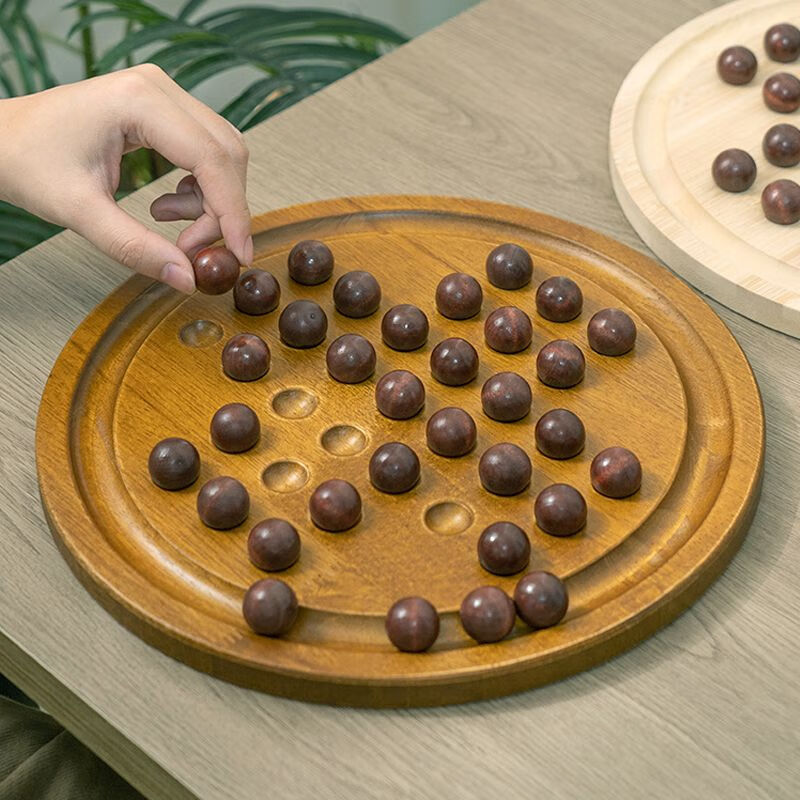 木兰旅单身贵族棋古典玩具棋孔明棋大号木质 智力开发独立钻石棋儿