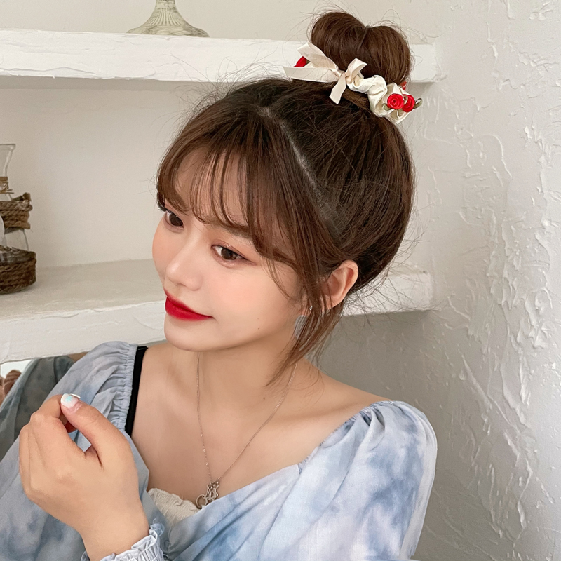 璞韵(puyun)花季少女温柔花朵大肠发绳ins网红甜美褶皱发圈韩国扎头发