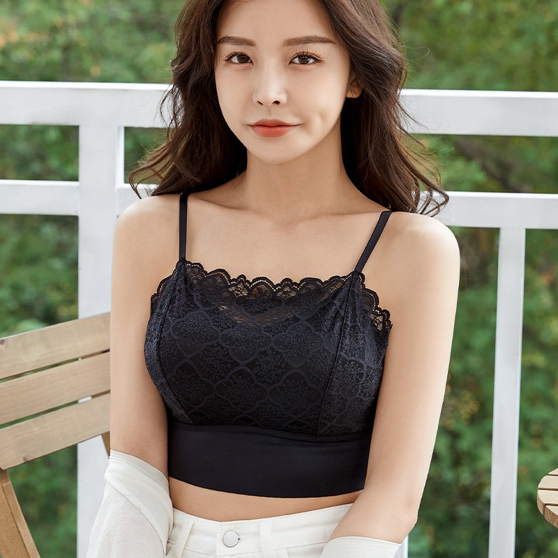 安致儿 抹胸内衣性感时尚蕾丝防走光女士无钢圈聚拢舒适胸罩文胸 经典