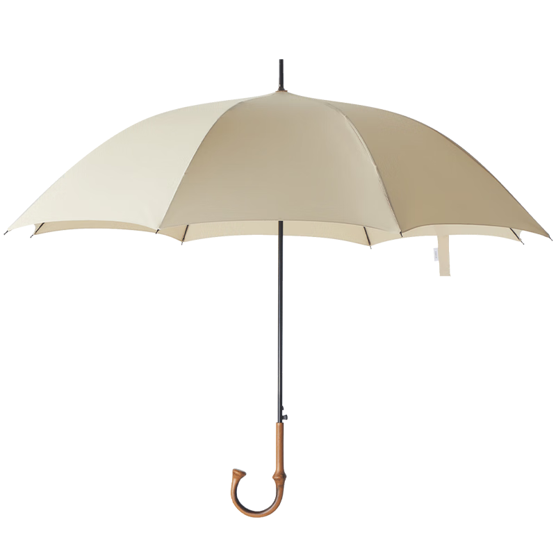 obsu日本obsu長柄自動(dòng)雨傘結(jié)實(shí)抗風(fēng)加固納米防紫外線傘 米白色 筇竹傘