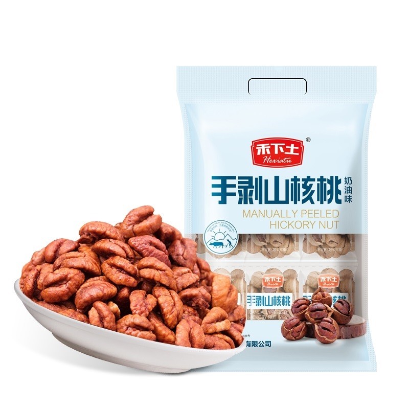 禾下土坚果炒货 休闲零食袋装手剥山核桃500g